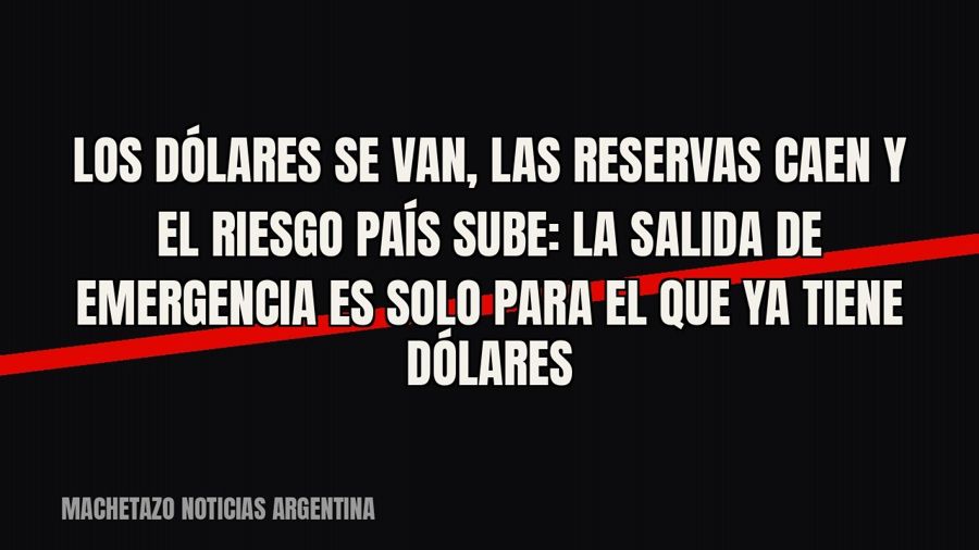 Los dólares se van, las reservas caen y el riesgo país sube: la salida de emergencia es solo para el que ya…