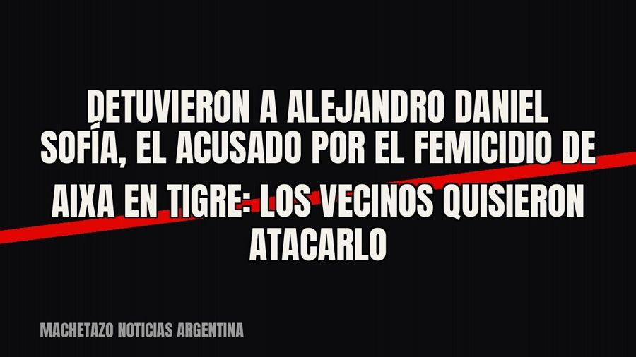 Detuvieron a Alejandro Daniel Sofía, el acusado por el femicidio de Aixa en Tigre: los vecinos quisieron…