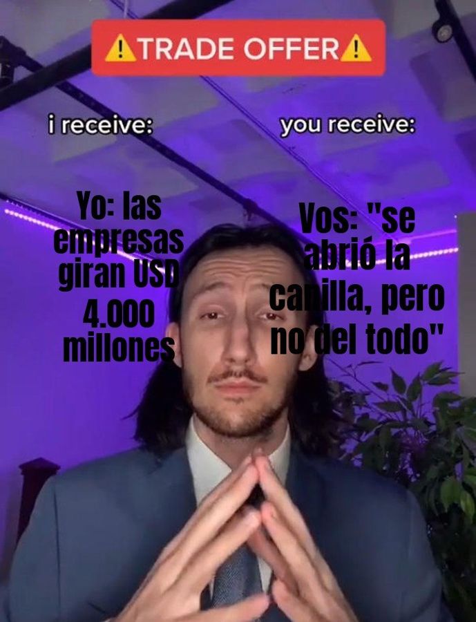 El cepo se aflojó y las empresas ya mandaron al exterior más de USD 4.000 millones en dividendos en lo que va…
