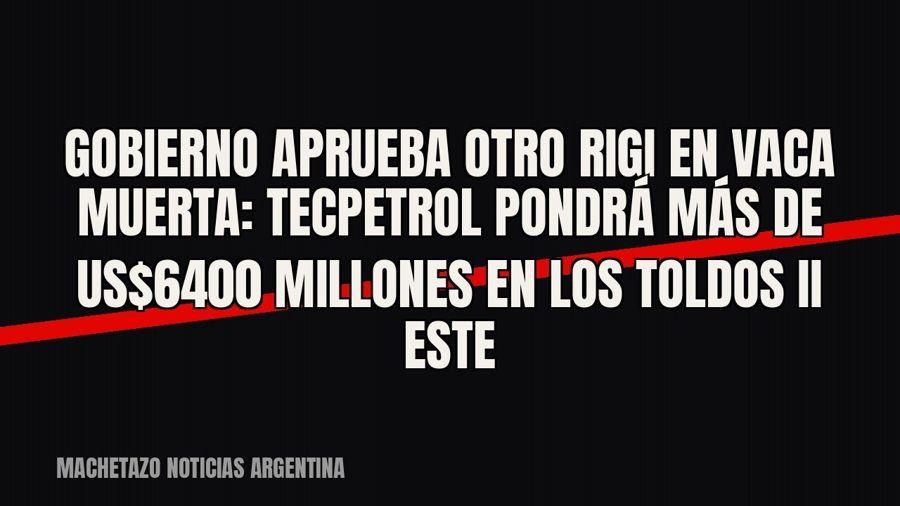 Gobierno aprueba otro RIGI en Vaca Muerta: Tecpetrol pondrá más de US$6400 millones en Los Toldos II Este