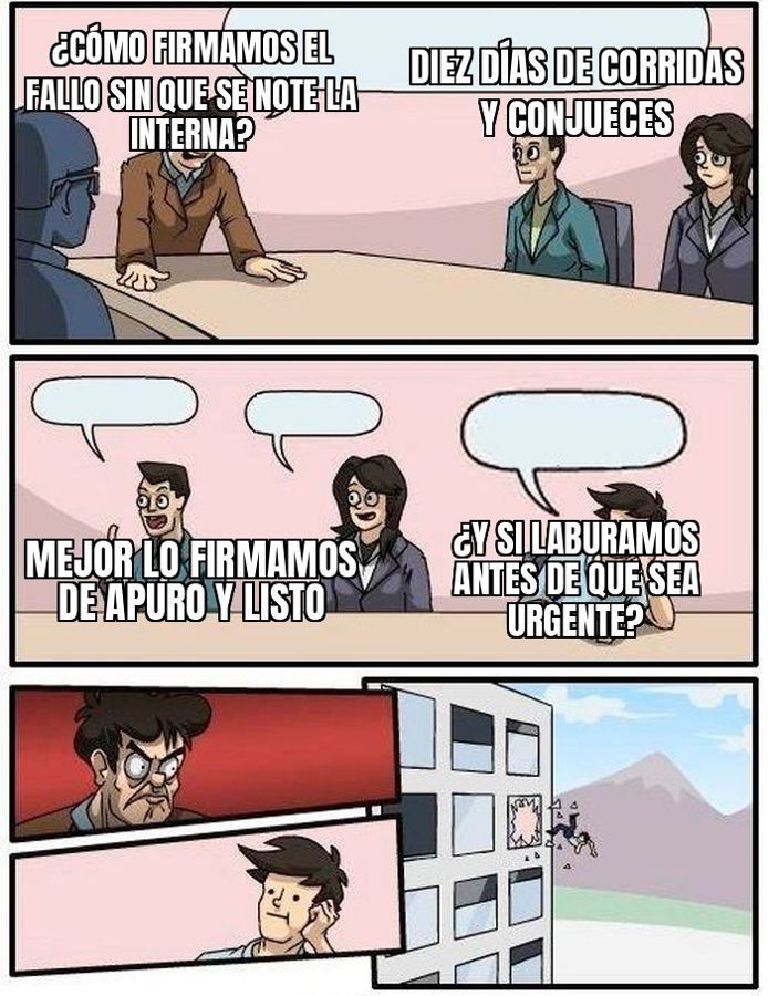 La Corte necesitó diez días de corridas e internas, y conjueces, para firmar de urgencia el fallo que repuso…