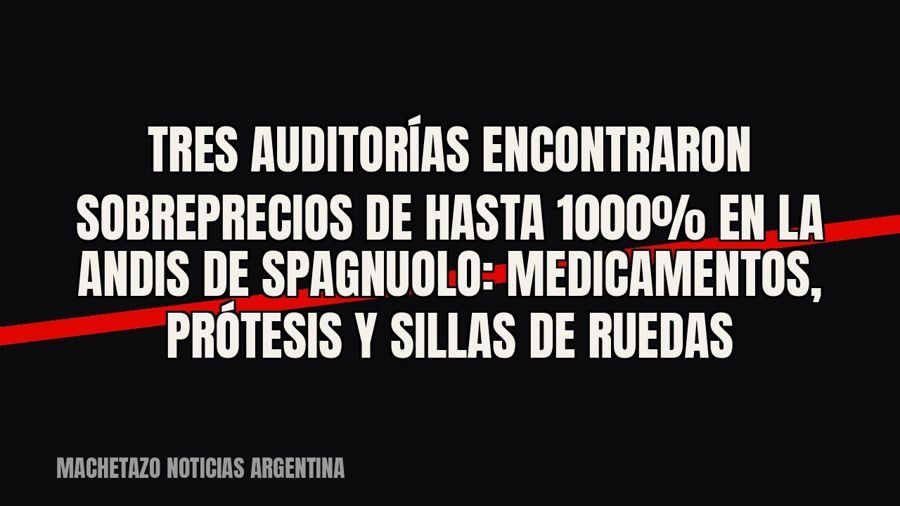 Tres auditorías encontraron sobreprecios de hasta 1000% en la ANDIS de Spagnuolo: medicamentos, prótesis y…