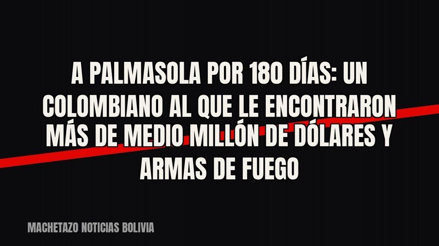 A Palmasola por 180 días: un colombiano al que le encontraron más de medio millón de dólares y armas de fuego