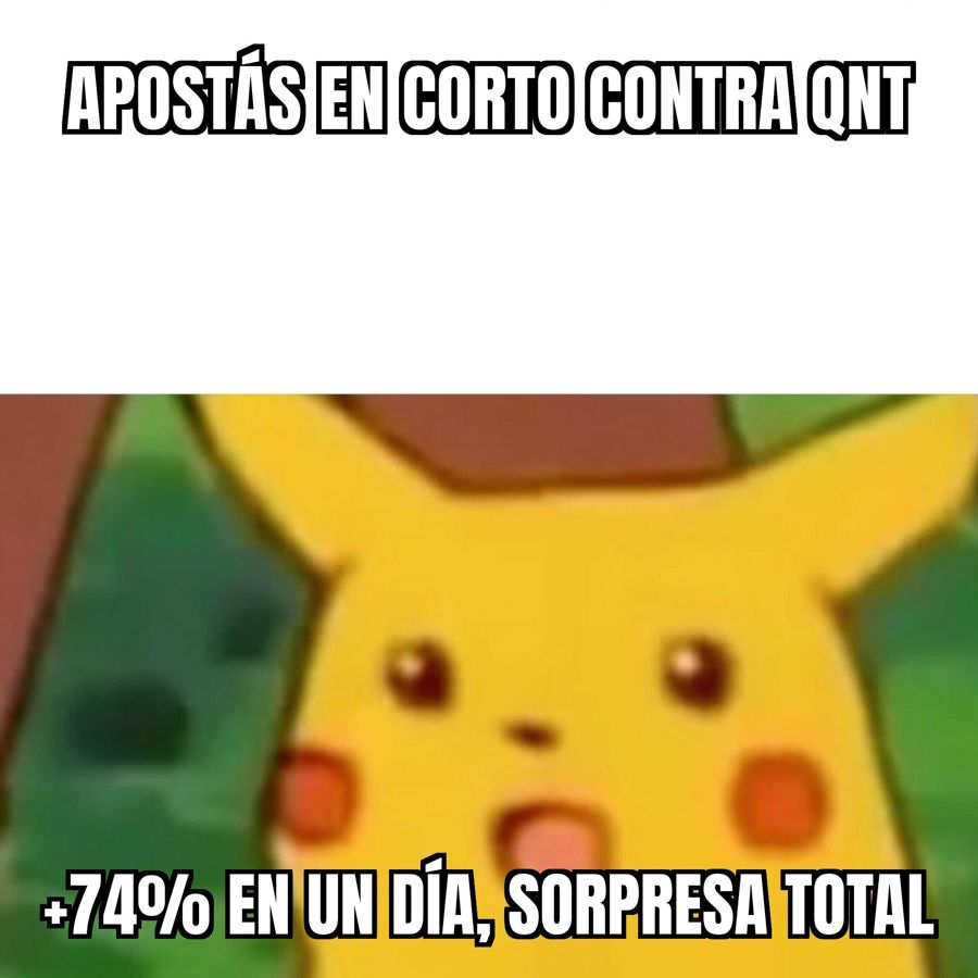 Quant se dispara 74% en un día y deja a los bajistas sin ropa.