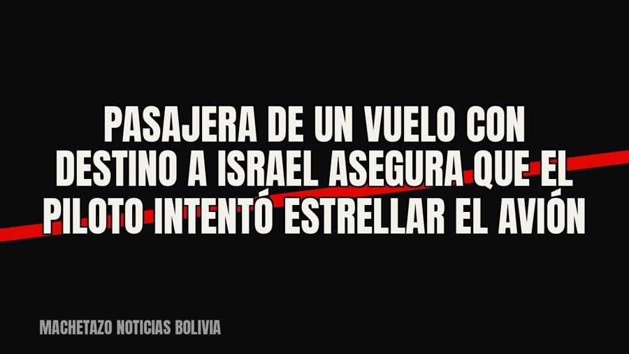 Pasajera de un vuelo con destino a Israel asegura que el piloto intentó estrellar el avión