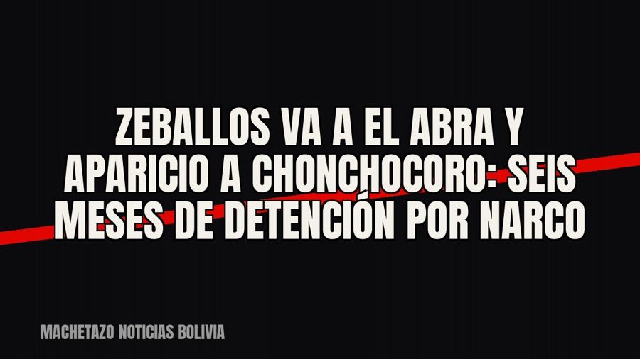 Zeballos va a El Abra y Aparicio a Chonchocoro: seis meses de detención por narco
