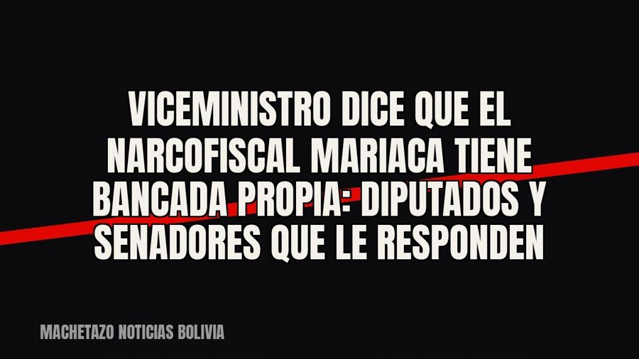 Viceministro dice que el “narcofiscal” Mariaca tiene bancada propia: diputados y senadores que le responden