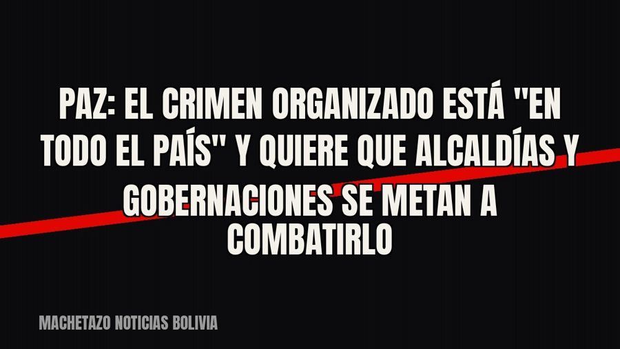 Paz: el crimen organizado está "en todo el país" y quiere que alcaldías y gobernaciones se metan a…