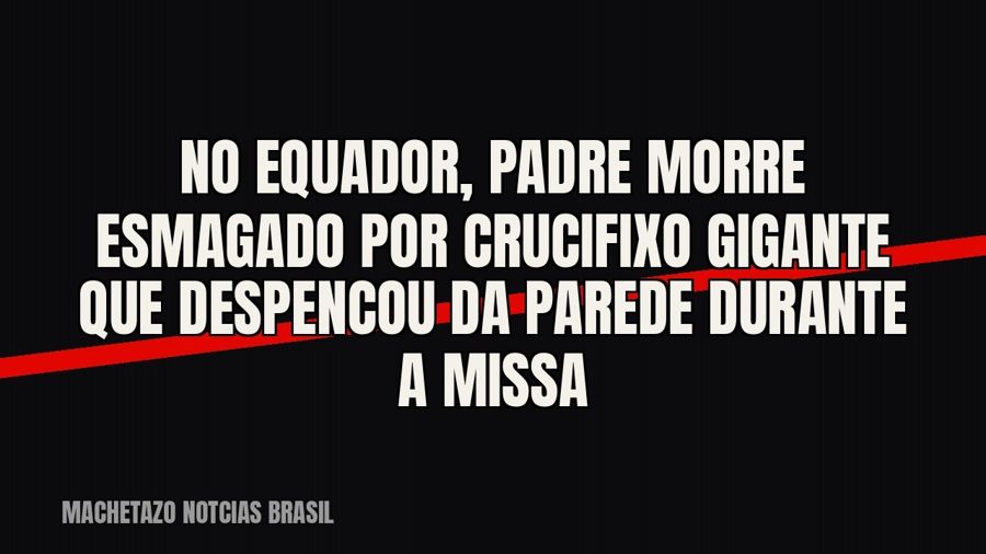 No Equador, padre morre esmagado por crucifixo gigante que despencou da parede durante a missa