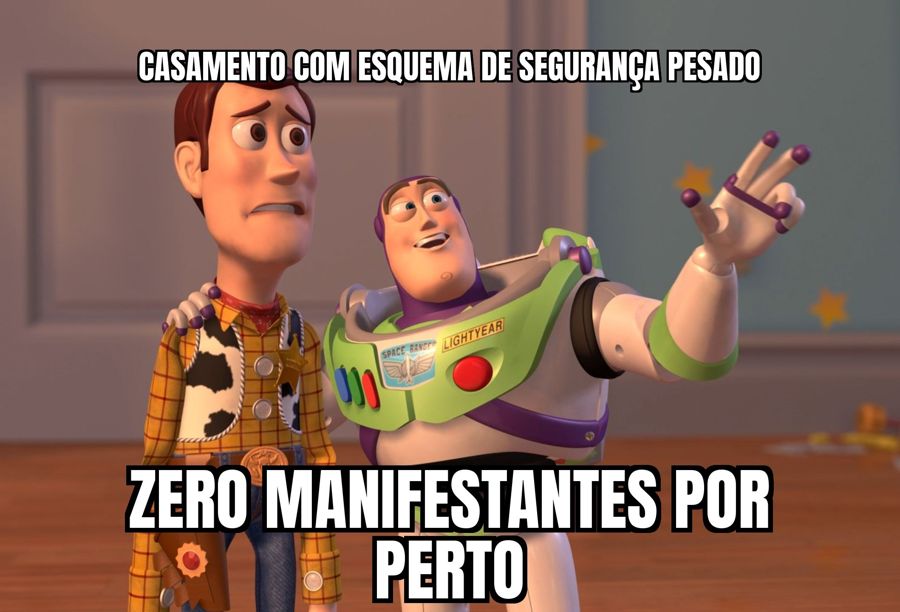 Filho de Alexandre de Moraes casa em SP com esquema de segurança pesado e zero manifestantes por perto.