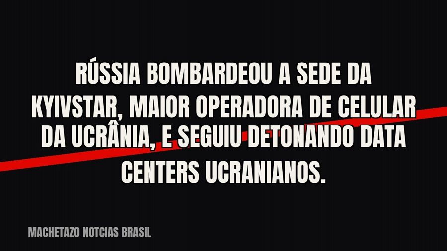 Rússia bombardeou a sede da Kyivstar, maior operadora de celular da Ucrânia, e seguiu detonando data centers…