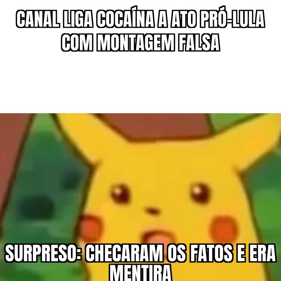 Canal de Flávio Bolsonaro associou cocaína a um ato pró-Lula, e a associação é falsa.