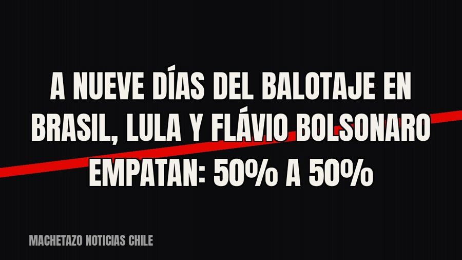 A nueve días del balotaje en Brasil, Lula y Flávio Bolsonaro empatan: 50% a 50%