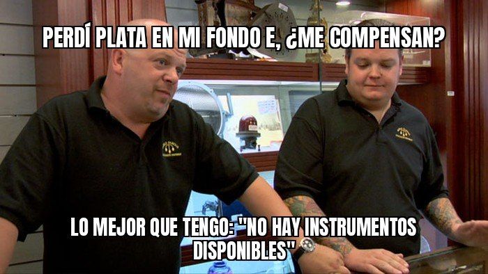 Pérdidas en el Fondo E y la respuesta es: "No hay instrumentos disponibles para compensación"