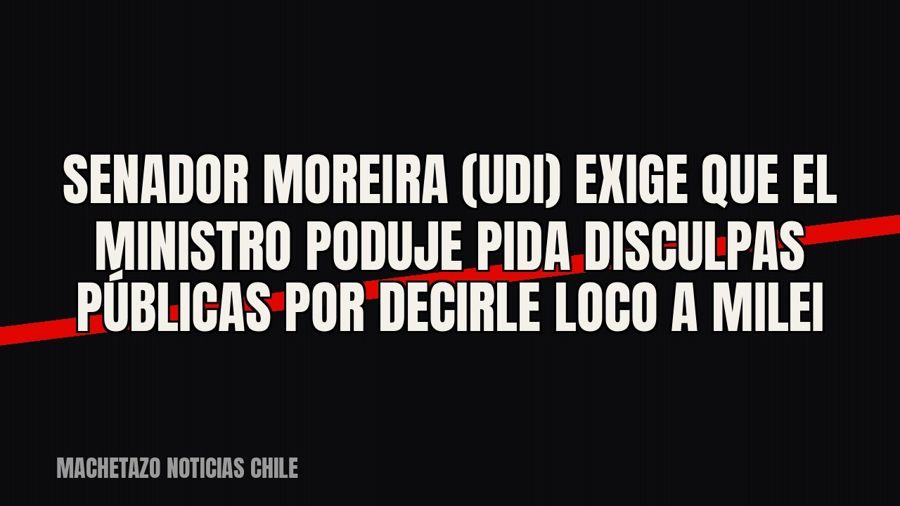 Senador Moreira (UDI) exige que el ministro Poduje pida disculpas públicas por decirle “loco” a Milei