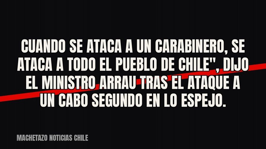 quot;Cuando se ataca a un carabinero, se ataca a todo el pueblo de Chile", dijo el ministro Arrau tras…