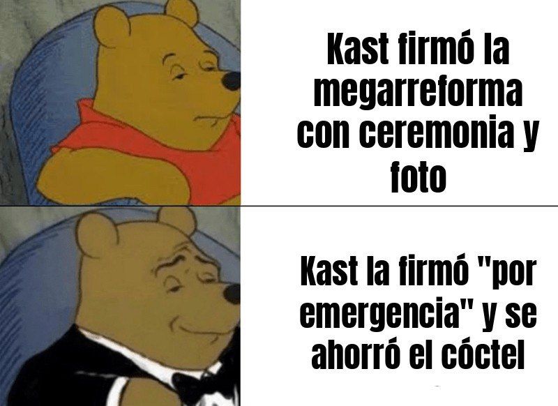 Kast promulgó su megarreforma económica sin ceremonia, con el país en emergencia.