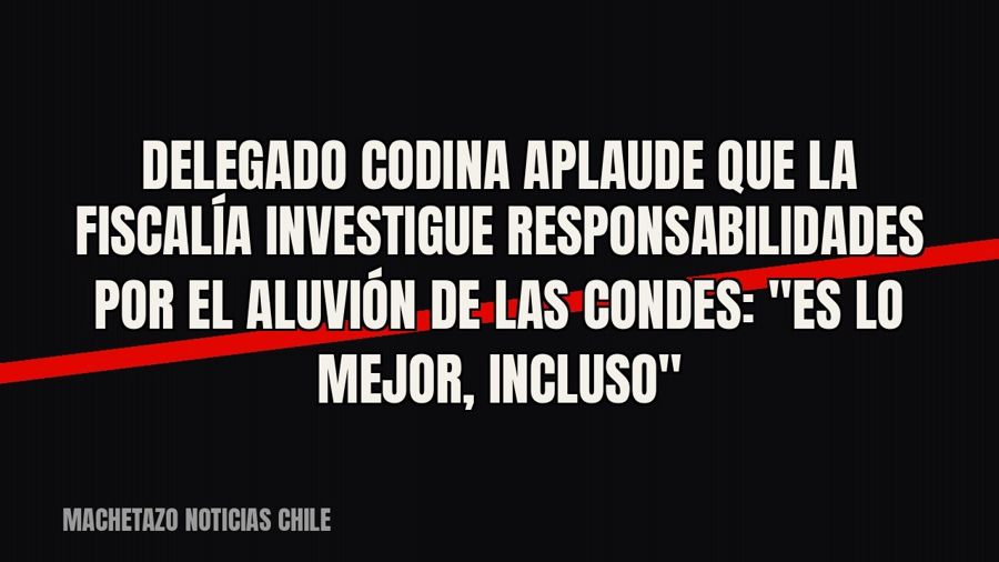 Delegado Codina aplaude que la Fiscalía investigue responsabilidades por el aluvión de Las Condes: "Es…
