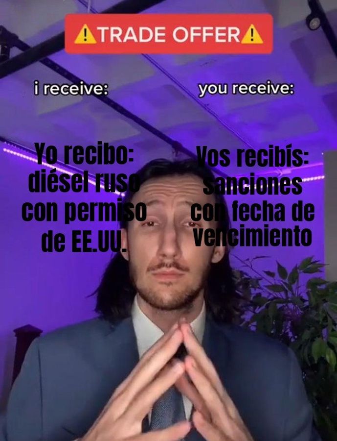 EE.UU. deja entrar diésel ruso hasta abril de 2027 y Zelenski lo llama "regalo de cumpleaños" para…