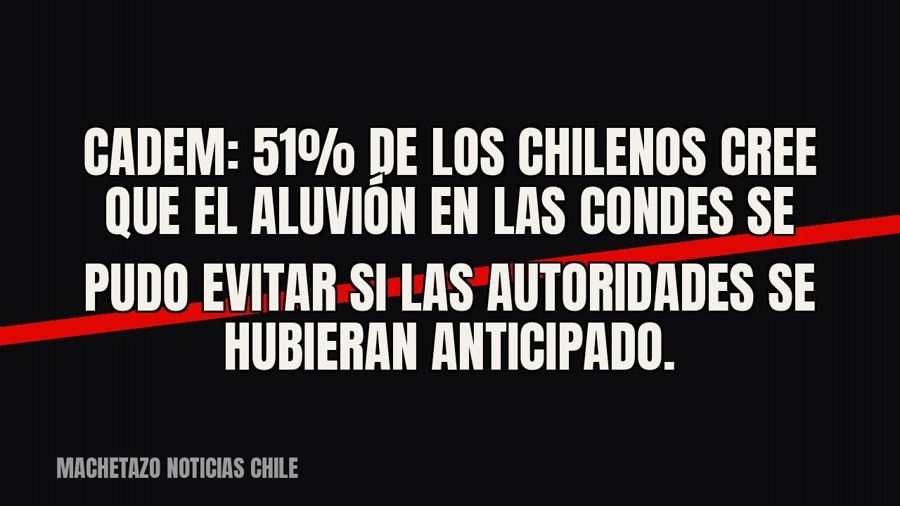 Cadem: 51% de los chilenos cree que el aluvión en Las Condes se pudo evitar si las autoridades se hubieran…