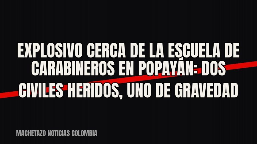 Explosivo cerca de la Escuela de Carabineros en Popayán: dos civiles heridos, uno de gravedad