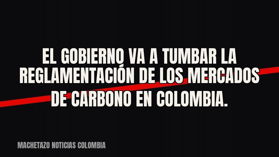 El Gobierno va a tumbar la reglamentación de los mercados de carbono en Colombia.