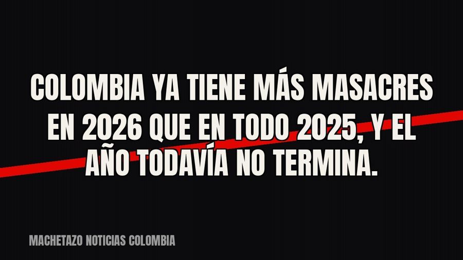 Colombia ya tiene más masacres en 2026 que en todo 2025, y el año todavía no termina.