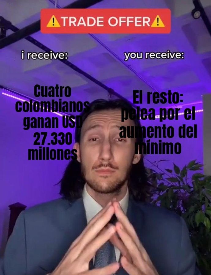 Cuatro colombianos están entre los 500 más ricos del mundo y juntos ganaron USD 27.330 millones en un año