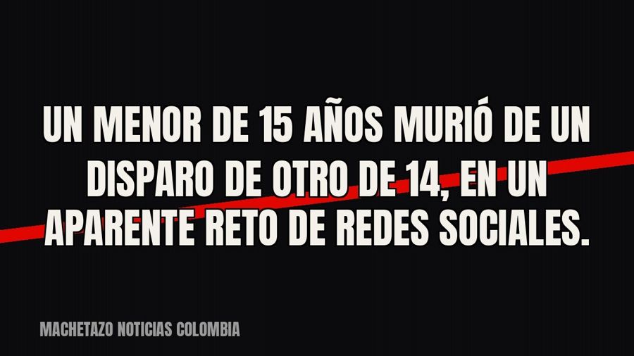Un menor de 15 años murió de un disparo de otro de 14, en un aparente reto de redes sociales.