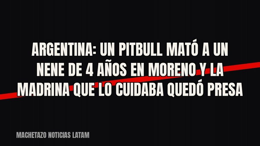 Argentina: un pitbull mató a un nene de 4 años en Moreno y la madrina que lo cuidaba quedó presa
