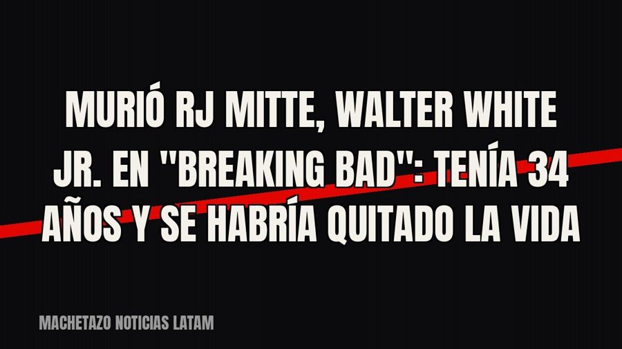 Murió RJ Mitte, Walter White Jr. en "Breaking Bad": tenía 34 años y se habría quitado la vida