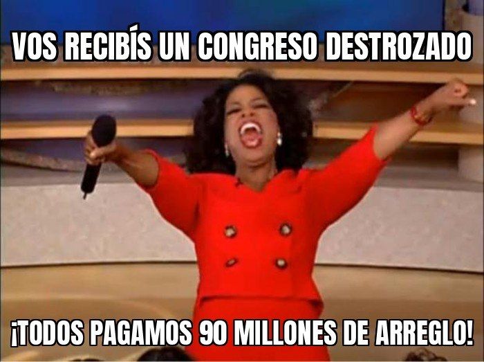 Los destrozos en el Congreso los pagamos nosotros: 90 millones de pesos de arreglo