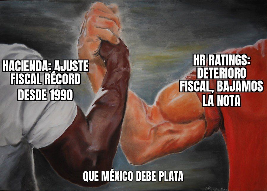 HR Ratings le baja la calificación a la deuda de largo plazo de México por deterioro fiscal