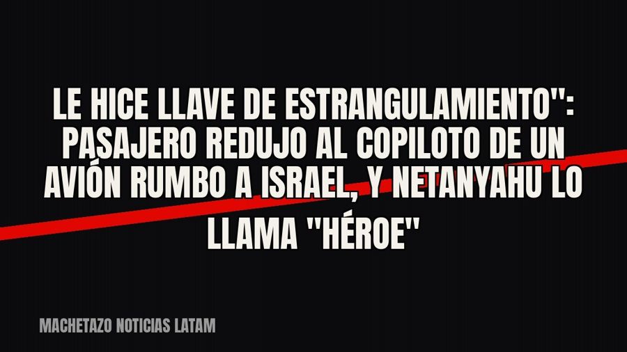 quot;Le hice llave de estrangulamiento": pasajero redujo al copiloto de un avión rumbo a Israel, y…