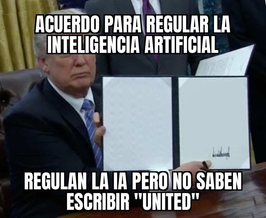 La Casa Blanca publicó el acuerdo sobre IA con una falta de ortografía: Trump firmó como presidente de…