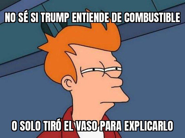 Trump tiró un vaso de agua para explicar el ahorro de combustible con petróleo venezolano y concluyó:…