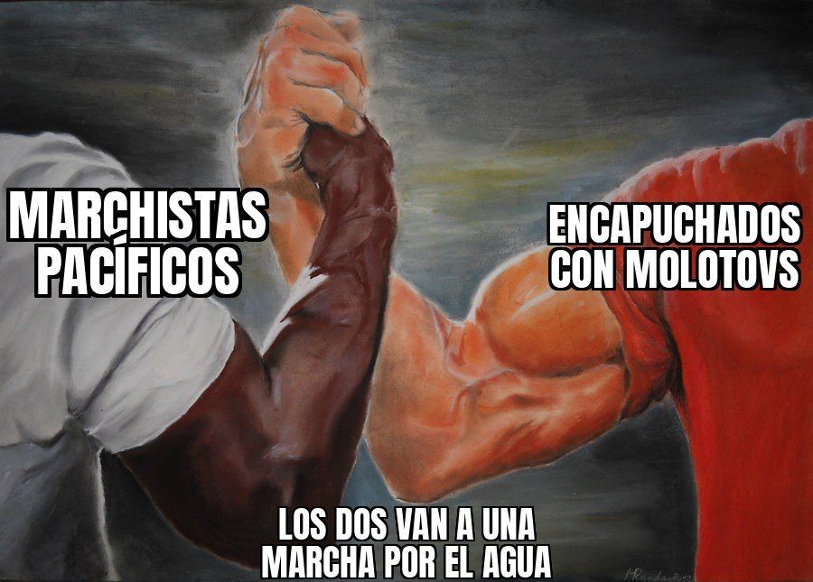 Encapuchados con martillos, petardos y molotovs se colaron en la Segunda Megamarcha por el Agua en…