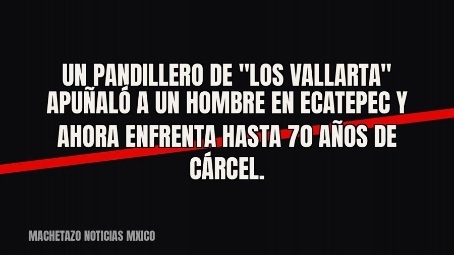 Un pandillero de "Los Vallarta" apuñaló a un hombre en Ecatepec y ahora enfrenta hasta 70 años de…