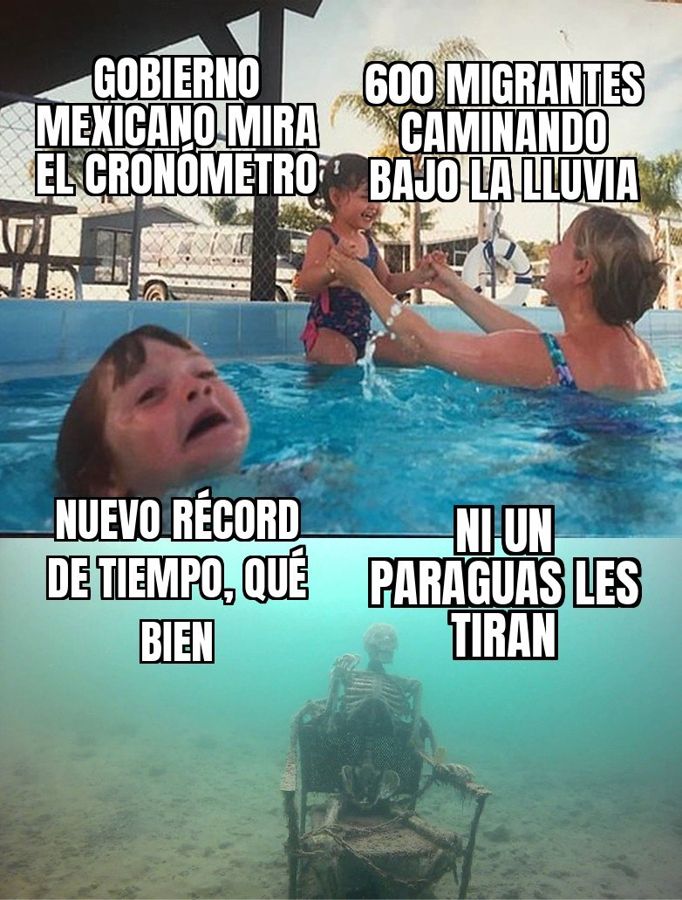 Más de 600 migrantes retoman la marcha desde el sur de México hacia Estados Unidos, bajo la lluvia.
