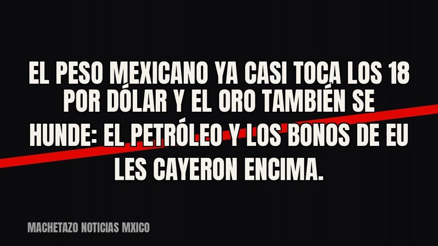 El peso mexicano ya casi toca los 18 por dólar y el oro también se hunde: el petróleo y los bonos de EU les…