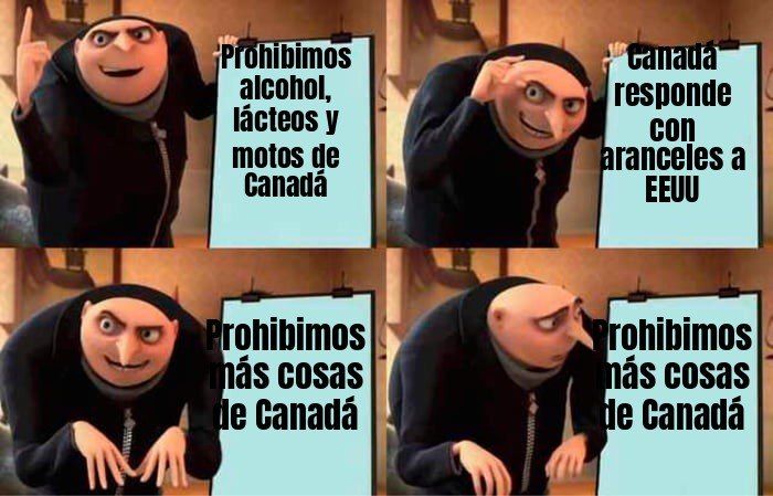 EEUU prohibió importar alcohol, lácteos y motocicletas de Canadá, y la medida ya está en vigor