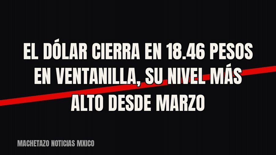 El dólar cierra en 18.46 pesos en ventanilla, su nivel más alto desde marzo