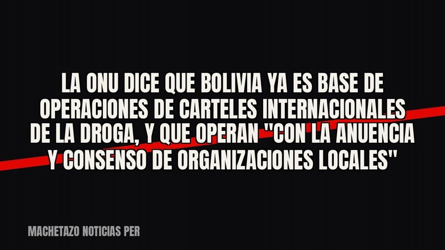 La ONU dice que Bolivia ya es base de operaciones de carteles internacionales de la droga, y que operan…