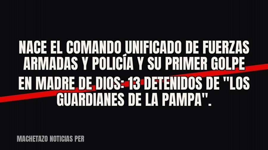 Nace el Comando Unificado de Fuerzas Armadas y Policía y su primer golpe en Madre de Dios: 13 detenidos de…