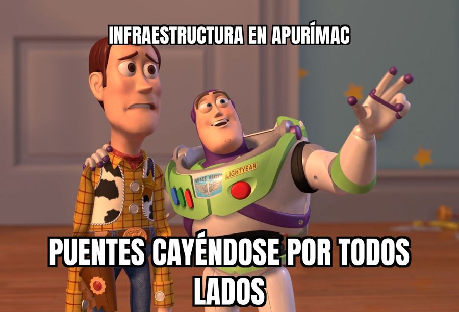 El puente Pampatama se vino abajo con dos volquetes encima, en plena Apurímac.