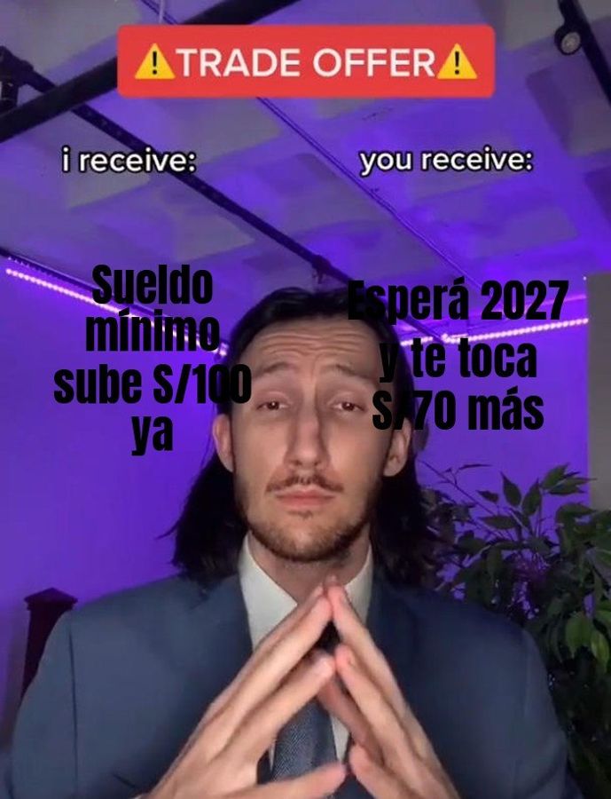 Desde el 1 de octubre el sueldo mínimo en Perú sube a S/1 230, y a S/1 300 recién en 2027