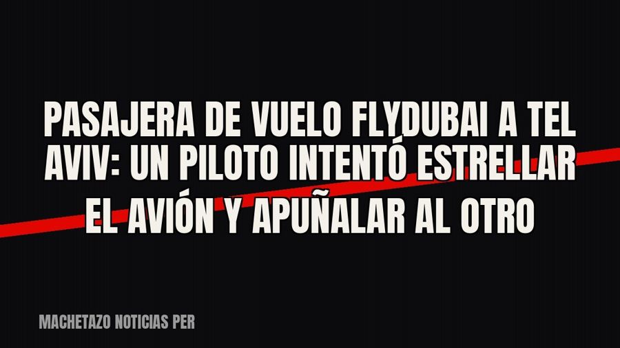 Pasajera de vuelo FlyDubai a Tel Aviv: un piloto intentó estrellar el avión y apuñalar al otro