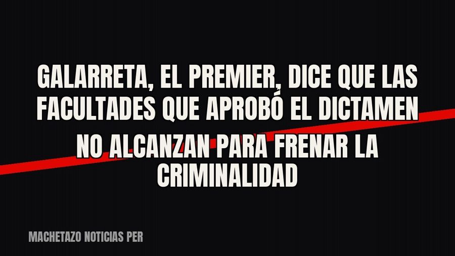 Galarreta, el premier, dice que las facultades que aprobó el dictamen no alcanzan para frenar la criminalidad