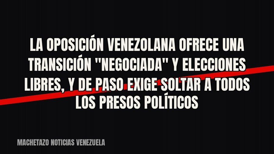 La oposición venezolana ofrece una transición "negociada" y elecciones libres, y de paso exige…