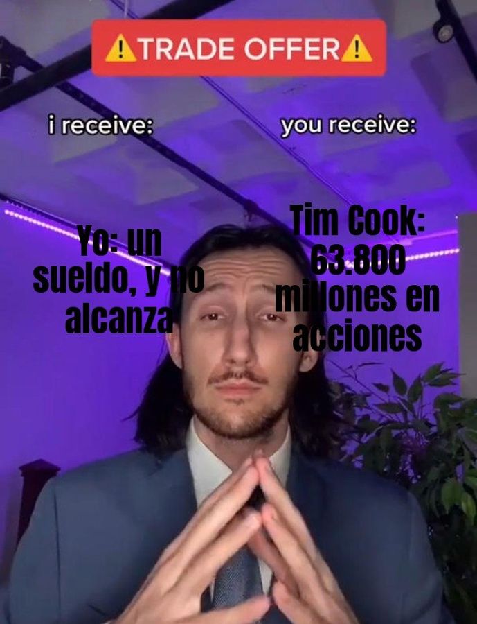 Tim Cook, jefe de Apple, vendió acciones de su empresa por 63.800 millones de dólares